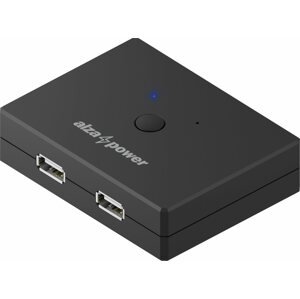 Kapcsoló AlzaPower USB 2.0 2 In 2 Out KVM Switch Selector fekete