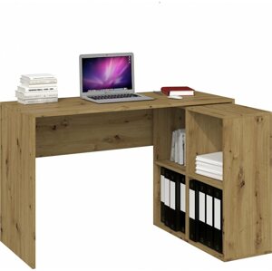 Psací stůl ARTENAT Dewrin, 120 cm, s knihovnou, dub