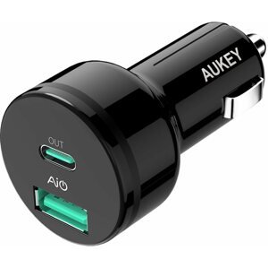 Autós töltő Aukey Adaptive USB-C Charge 2.0 2-Port Car Charger