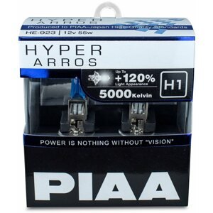 Autóizzó PIAA Hyper Arros 5000K H1 + 120% ragyogó fehér fény, 5000K színhőmérséklet, 2 db