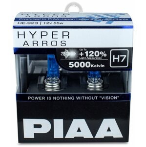 Autóizzó PIAA Hyper Arros 5000K H7 + 120% ragyogó fehér fény, 5000K színhőmérséklet, 2 db