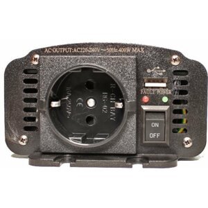 Feszültség-átalakító Carspa 12-24 V / 500 W / 230 V + USB 400 W módosított szinusz