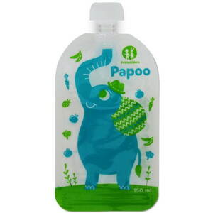 Újratölthető bébiételtartó Papoo Petite és Mars zseb élelmiszer tároló  - 6 x 150 ml