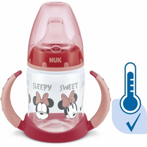 Gyerek kulacs NUK Mickey palack hőmérséklet-szabályozóval 150 ml piros