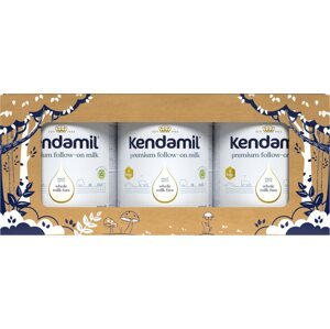 Bébitápszer Kendamil folytató tej 2 DHA + (3 × 900 g), tündérmese csomagolás ajándékkal és farmmal