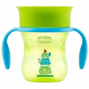 Tanulópohár Chicco pohár Perfect 360 fogantyúval 200 ml, zöld 12 m+