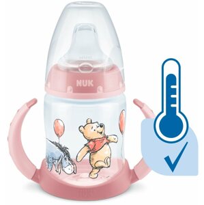 Gyerek kulacs NUK Tanuló cumisüveg DISNEY-Micimackó hőmérséklet-szabályozóval, 150 ml, rózsaszín (kevert motívum)