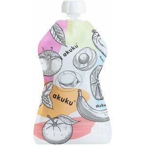 Újratölthető bébiételtartó AKUKU újrahasználható élelmiszer-tároló zacskók 150 ml, 5 darab