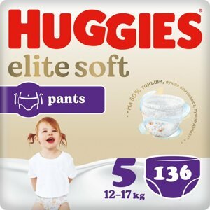 Bugyipelenka HUGGIES Elite Soft Pants 5-ös méret (136 db)