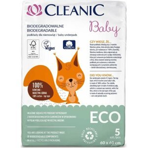 Pelenkázó alátét CLEANIC Baby ECO Egyszer használatos alátét 60 × 60 cm, 5 db