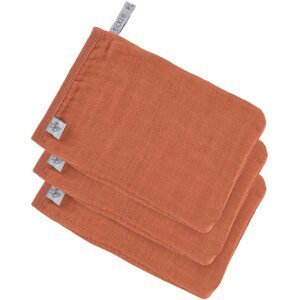 Mosdókesztyű Lässig Muslin Wash Glove Set Rust 13 × 22 cm, 3 db