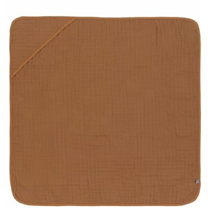 Gyerek fürdőlepedő Lässig Muslin Hooded Towel Rust, 90 × 90 cm