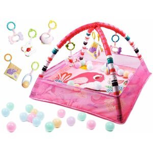 Játszószőnyeg Sun baby játszószőnyeg medence lufikkal rózsaszínű