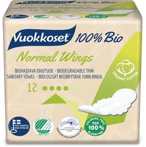 Egészségügyi betét VUOKKOSET 100% BIO Normal Wings thin 12 db