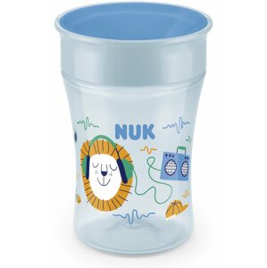 Tanulópohár NUK Magic Cup tetővel 230 ml - kék, motívumok keveréke