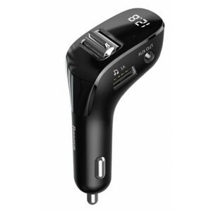Autós töltő Baseus Streamer F40 AUX Wireless MP3 Car Charger, fekete