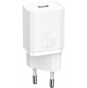 Hálózati adapter Baseus Super SI USB-C 20W-os adapter és USB-C Lightning kábel, 1 m, fehér színű