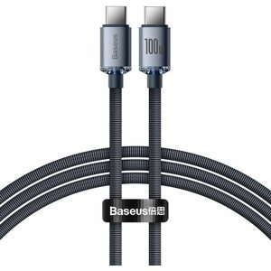 Adatkábel Baseus Crystal Shine Series USB-C to USB-C 100W, 1,2m, fekete