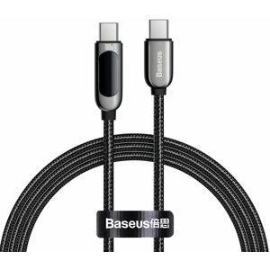 Adatkábel Baseus Display Fast Charging Data Cable Type-C to Type-C 100W 1m fekete