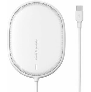 Vezeték nélküli töltő Baseus Light Magnetic Wireless Charger for iPhone 12 / 13 / 14 Series White