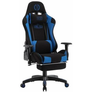 Gamer szék BHM GERMANY Turbo LED, textil, fekete/kék
