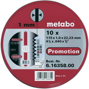Vágófűrészlap készlet Metabo10 darab pár kerék 115 mm