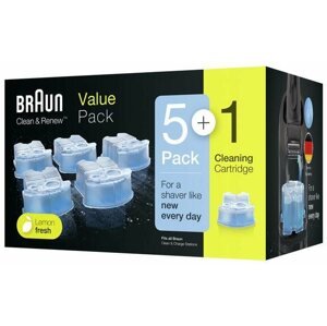 Borotva tartozékok Braun Clean & Renew patronok, 5+1 csomag