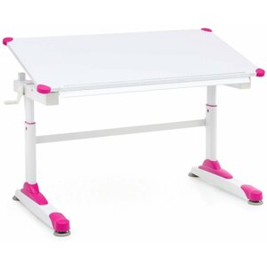 Psací stůl Brüxxi Alia 119 cm, bílý/růžový