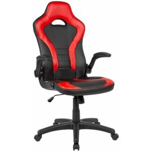 Gamer szék BRÜXXI Gerard, műbőr, fekete/piros