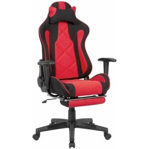 Herní židle Brüxxi Loren, textilní potahovina, černá/červená