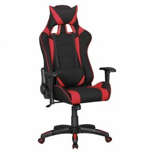 Herní židle Brüxxi Scorel, textilní potahovina, černá/červená