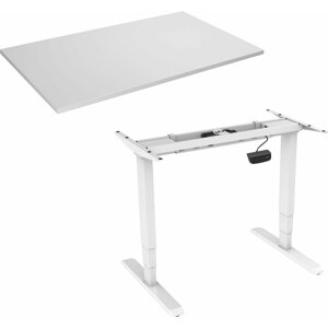 Állítható magasságú asztal AlzaErgo Table ET1 NewGen fehér + TTE-12 120x80cm fehér laminált asztallap
