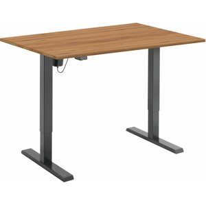 Állítható magasságú asztal AlzaErgo Table ET2.1 fekete + lap TTE-01 140x80 cm bambusz