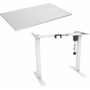 Állítható magasságú asztal AlzaErgo Table ET2.1 fehér + lap TTE-12 120x80 cm fehér laminált