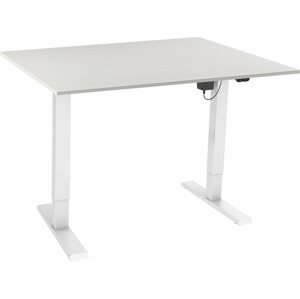 Állítható magasságú asztal AlzaErgo Table ET2.1 fehér + TTE-12 120x80 cm-es lap, fehér tölgy