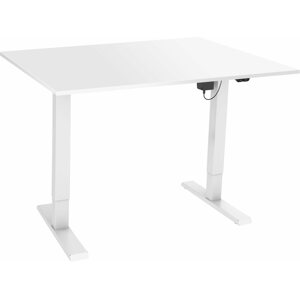 Állítható magasságú asztal AlzaErgo Table ET2.1 fehér + TTE-03 160x80 cm-es lap, fehér laminátum