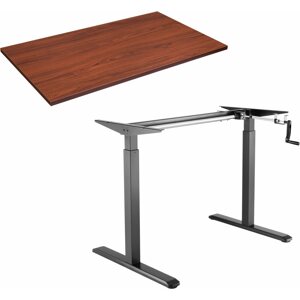 Állítható magasságú asztal AlzaErgo Table ET3 fekete + TTE-12 120x80 cm barna furnér