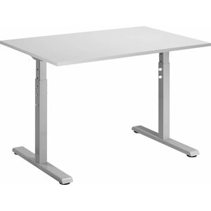 Íróasztal AlzaErgo Fixed Table FT1 szürke + TTE-12 120x80 cm-es laminált asztallap, fehér