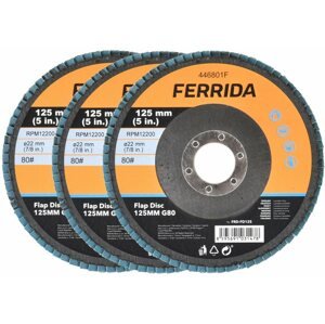 Lamellás korong FERRIDA Flap Disc 125MM G80 3 db