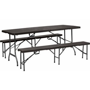 Kerti bútor La Proromance Folding Table W180 + 2 db Folding Bench W180