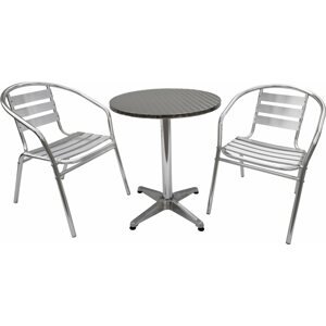 Kerti asztal La Proromance Bistro Table 001 + 2 db Bistro Chair 001 Aluminium