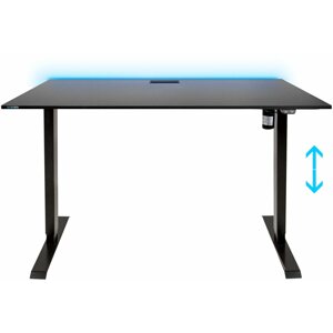 Gaming asztal SYBERDESK Electric, állítható magasság 71 - 121 cm, LED, fekete