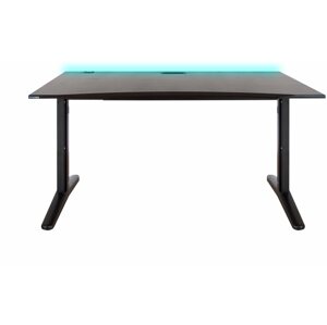 Gaming asztal SYBERDESK ELITE, 139 x 76 cm, LED, USB Port, Bias Lighting System, fekete