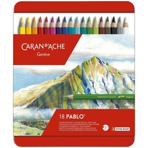 Pastelky CARAN D'ACHE Pablo 18 barev v kovovém boxu