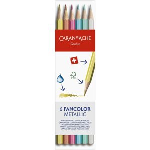 Pastelky CARAN D'ACHE Fancolor Metallic 6 barev