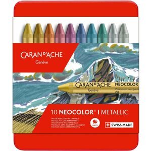 Voskovky CARAN D'ACHE Neocolor I 10 metalických barev
