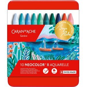 Olejové pastely CARAN D'ACHE Neocolor II edice Beya Rebai 10 studených barev v kovovém boxu