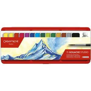 Výtvarné potřeby CARAN D'ACHE Kvašové barvy pánvičky 15 barev