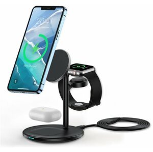 Töltőállvány ChoeTech 3 in 1 Holder Magnetic Wireless Charger for Iphone 12/13 series (include Apple watch charge