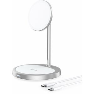 Töltőállvány ChoeTech MFM 2in1 Holder Magnetic Wireless Charger For iPhone 12/13/14 Series silver